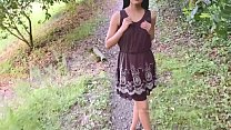 Cute girl friend squirted in public park.